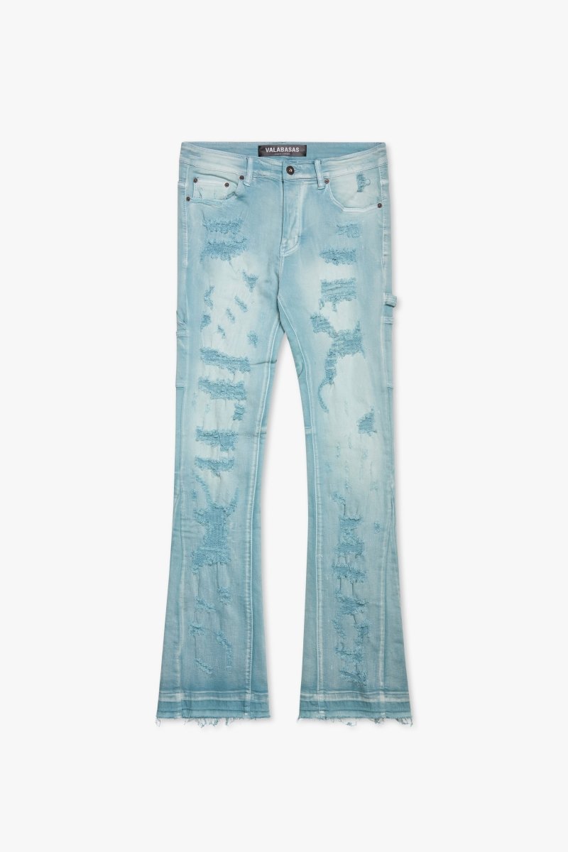 ZERO” FLARE JEAN WHITE STACKED – Valabasas
