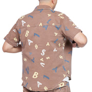 "PUZZLE" BROWN V CAMO BUTTON DOWN