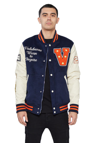 Valabasas 'Chiefs Varsity' Jacket - Men's Varsity Jacket - Deep Blue / M