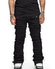 “PHOENIX 2.0” Black Washed Stacked Flare Jean