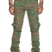 "COMMANDER" CAMO STACKED FLARE JEAN