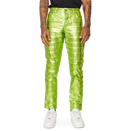 “DELTA” WAXED VERDE LIME SKINNY JEANS