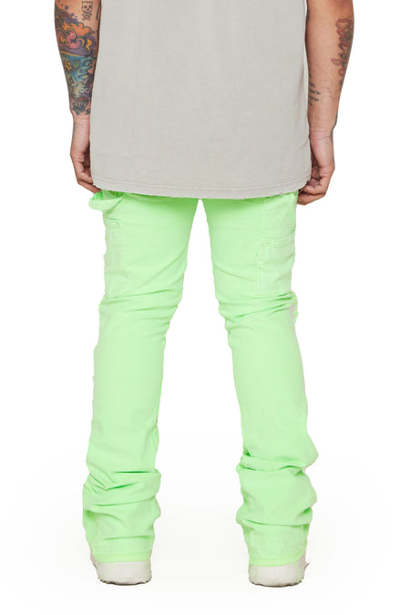 “ALPHA” LT.GREEN STACKED FLARE JEAN