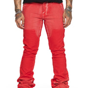 “ALPHA" STACKED FLARE RED STACKED FLARE JEAN