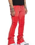 ‚ÄúALPHA" STACKED FLARE RED STACKED FLARE JEAN