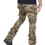 “CANTEEN" CAMO STACKED FLARE JEAN