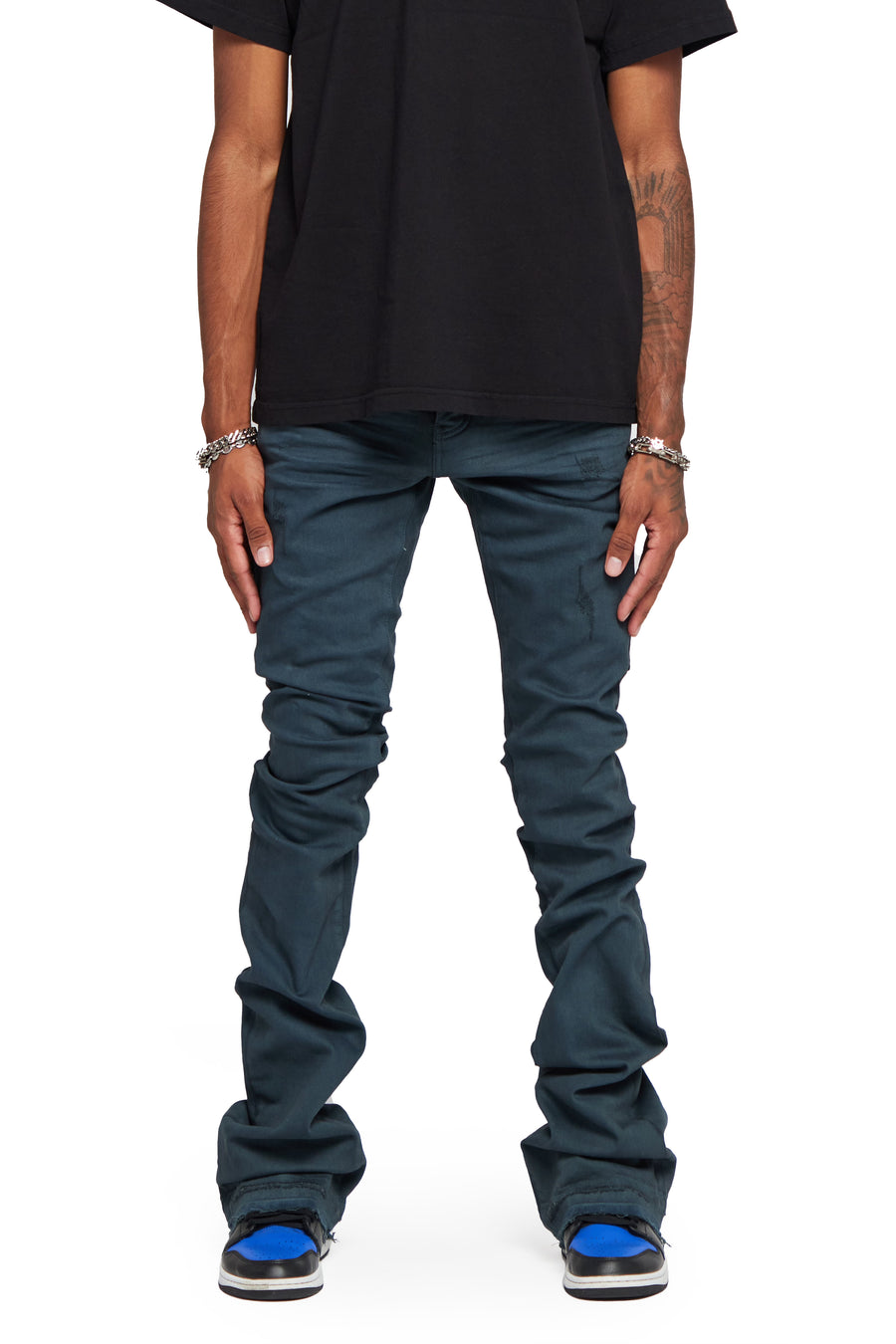 VALABASAS JEANS “MR EXTENDO" BLUE JAY VINTAGE OLIVE Valabasas Denim