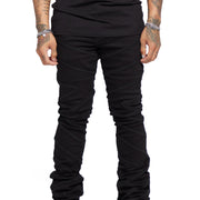 “CASSIUS” BLACK STACKED FLARE JEAN