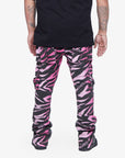 “GUISE” PINK BLACK STACKED FLARE JEAN