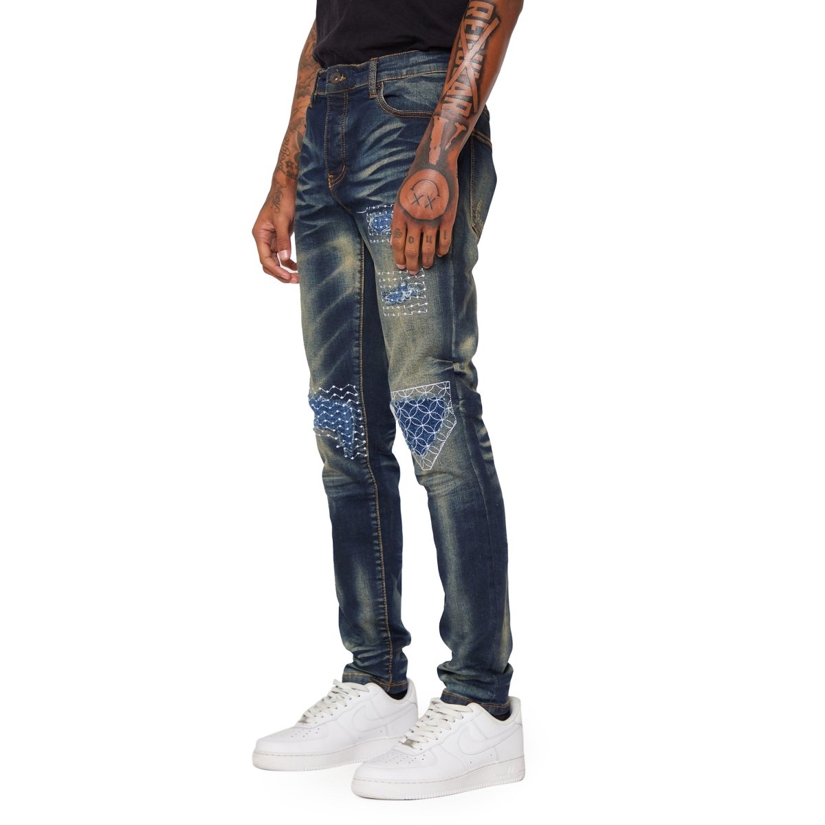 “7TH AVE” JEANS BLU SPORCO - Valabasas