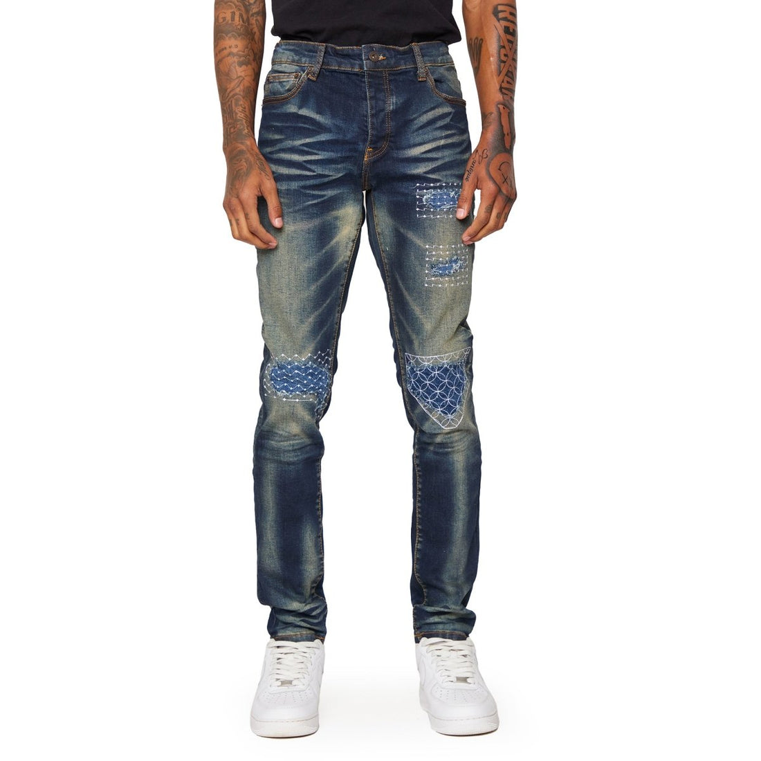 “7TH AVE” JEANS BLU SPORCO - Valabasas