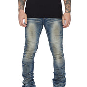 “WEST” Lt.Blue Washed Stacked Flare Jean