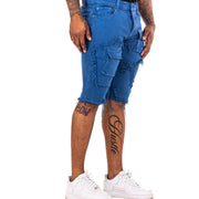 "SANTORINI” BLUE REALE DENIM SHORTS