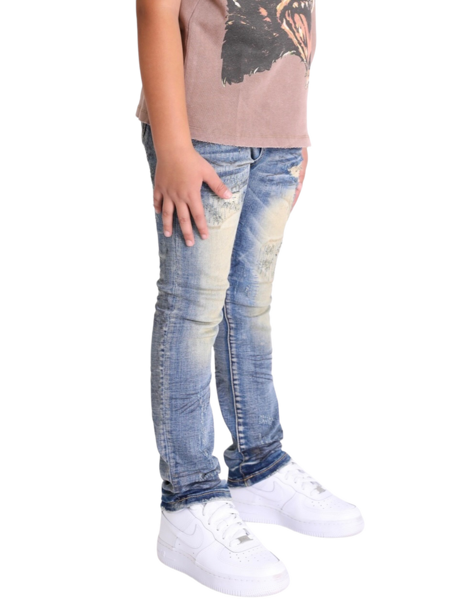 VPLAY KIDS JEANS  “ONLY LOVE” EARTH  WASHED