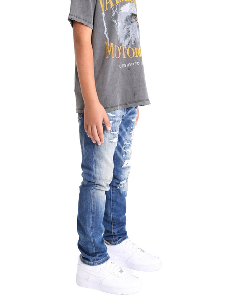 VPLAY KIDS JEANS  “AZURITE” LIGHT WASHED