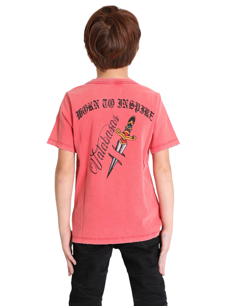 VPLAY TEE "STAY STRONG TAT" VINTAGE RED