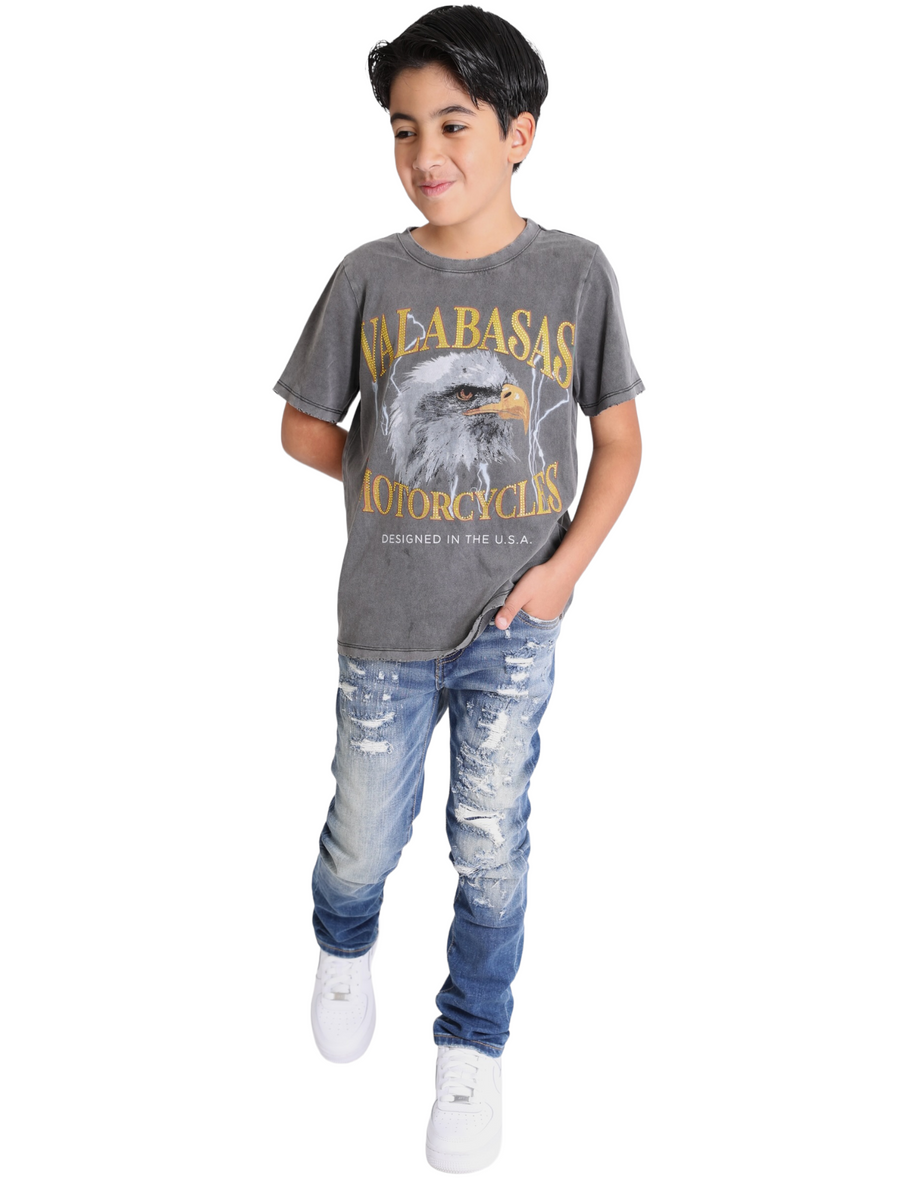 VPLAY KIDS JEANS  “AZURITE” LIGHT WASHED