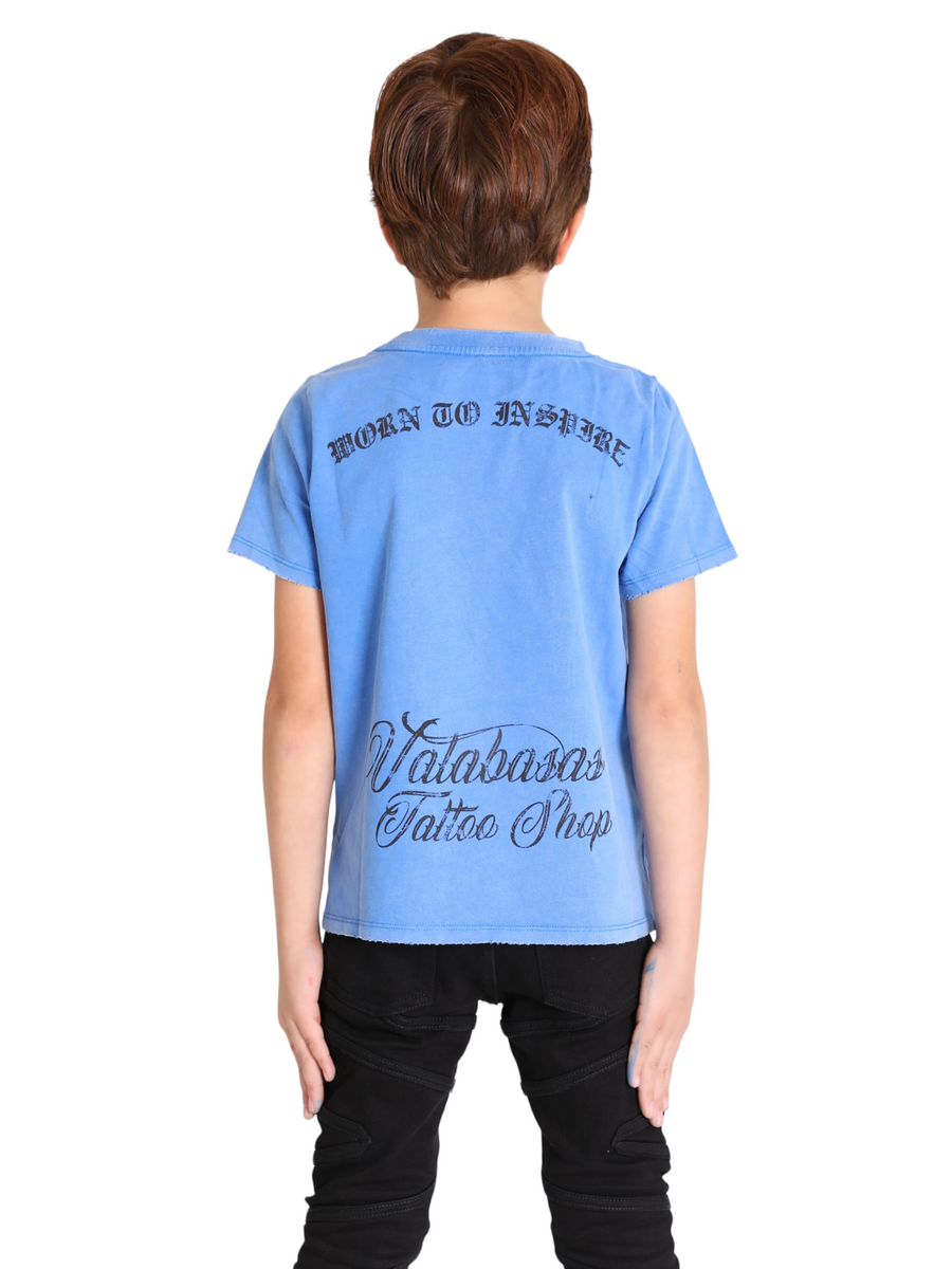 VPLAY TEE “FOR THE LOVE TAT” VINTAGE BLUE