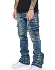 "AURA" LIGHT WASHED STACKED FLARE JEAN
