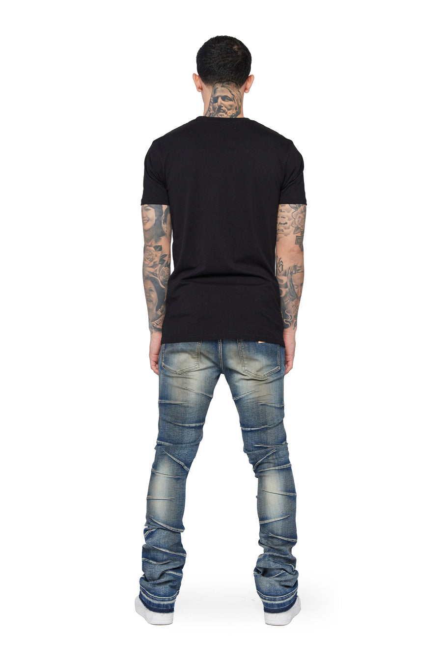 “WEST”  Lt.Blue Washed Stacked Flare Jean