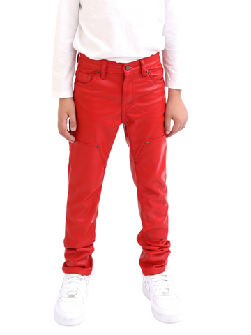 VPLAY KIDS LEATHER STACKED "ALPHA 2.0" RED