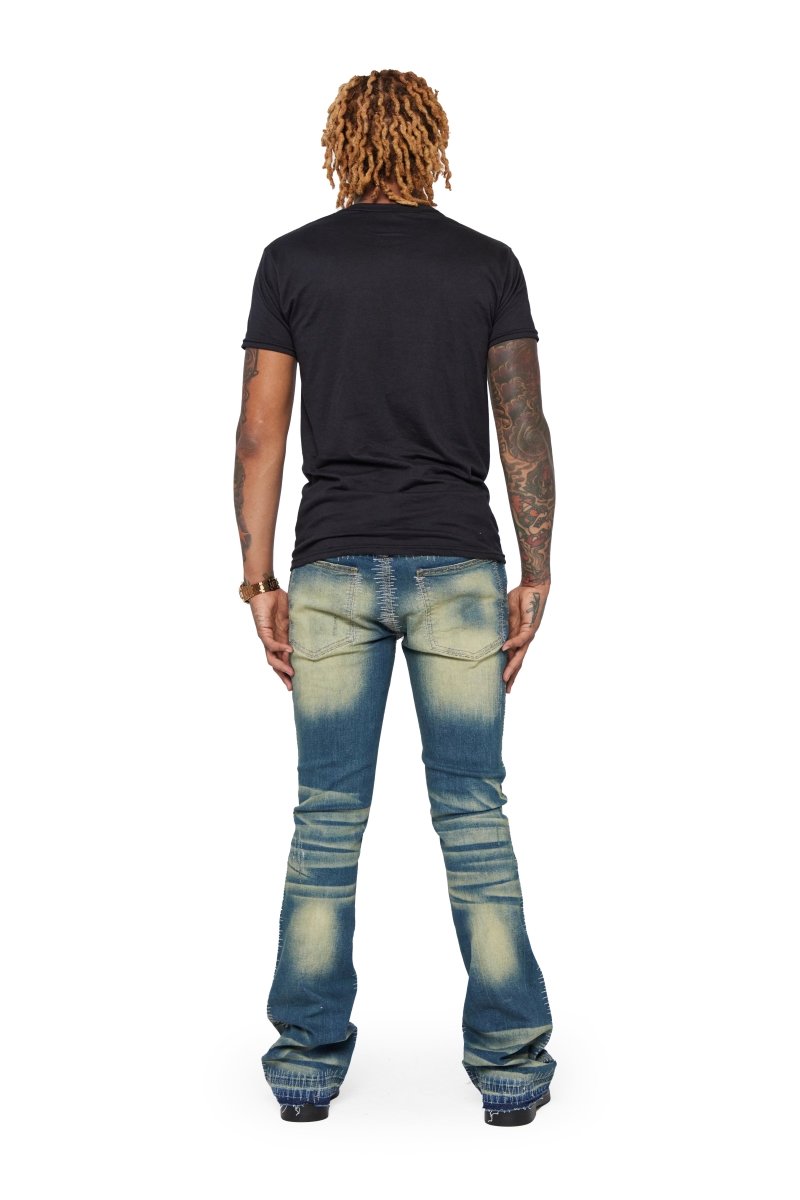 “A83“ STACKED FLARE JEAN VIN VINTAGE BLUE - Valabasas