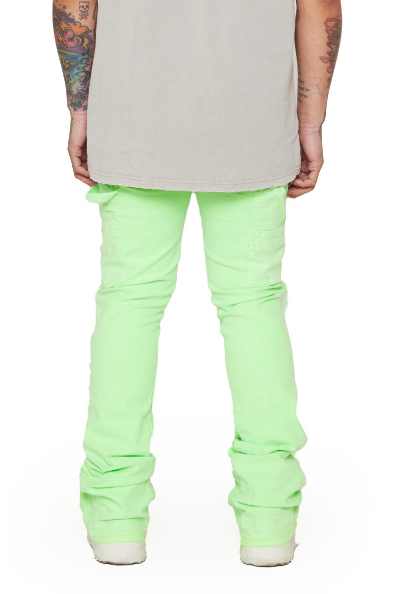 “ALPHA” STACKED FLARE JEAN LT.GREEN - Valabasas