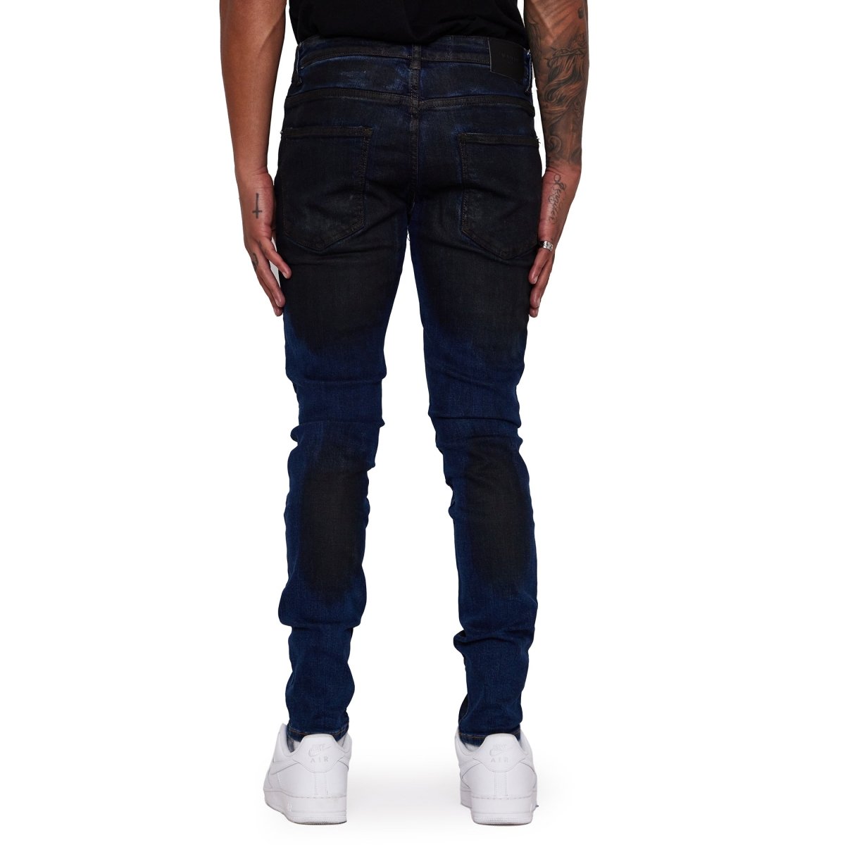 VALABASAS JEANS “ANOM” NERO BLU WAXED