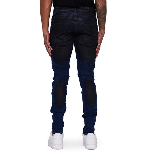 “ANOM” JEANS NERO BLU WAXED - Valabasas