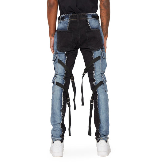 "APOLLO” JEANS BLUE DENIM / BLACK DENIM - Valabasas