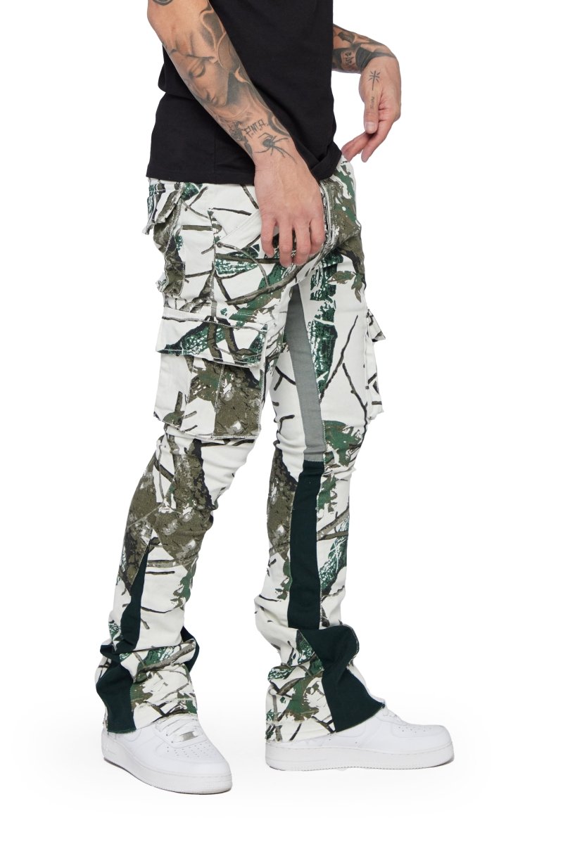 "COMMANDER 2.0" GREY FOREST STACKED FLARE JEAN - Valabasas