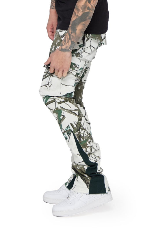 "COMMANDER 2.0" GREY FOREST STACKED FLARE JEAN - Valabasas