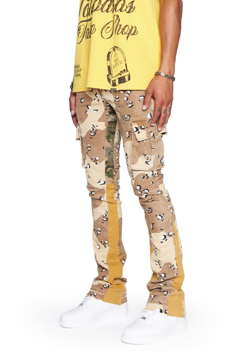 “COMMANDER" STACKED FLARE JEAN DESERT STORM - Valabasas