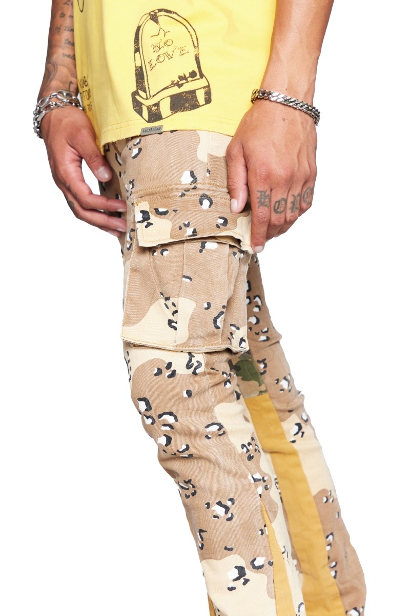 “COMMANDER " DESERT STORM STACKED FLARE JEAN