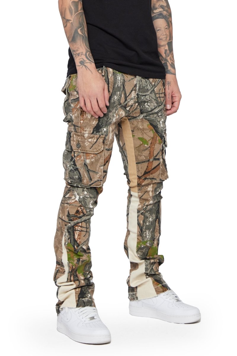 "COMMANDER" MOSS GREEN STACKED FLARE JEAN