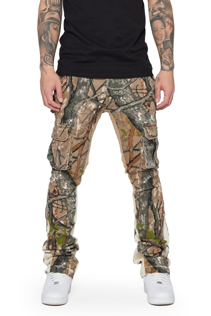 "COMMANDER" STACKED FLARE JEAN MOSS GREEN - Valabasas