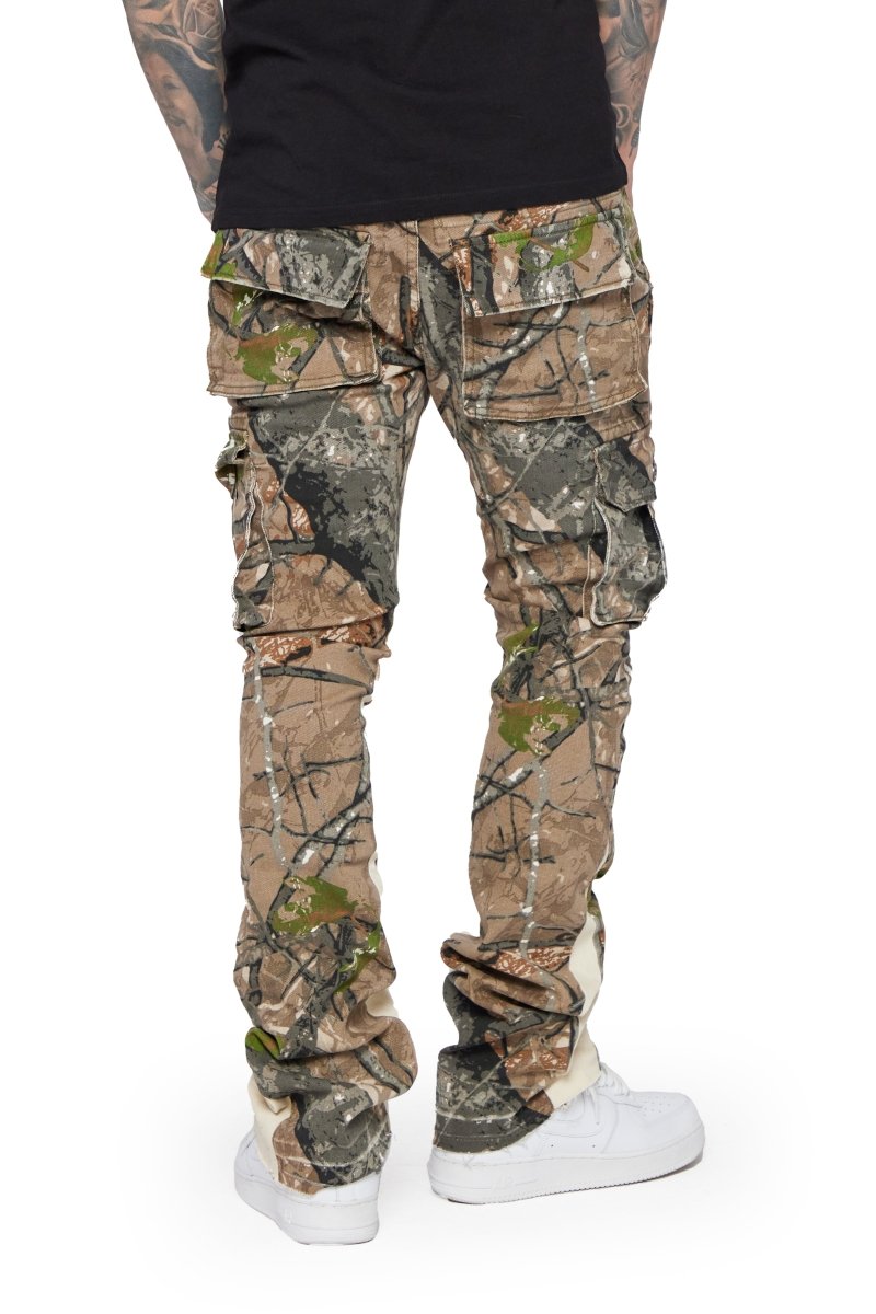 "COMMANDER" STACKED FLARE JEAN MOSS GREEN - Valabasas