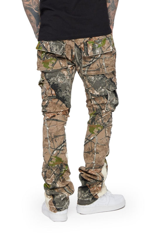 "COMMANDER" STACKED FLARE JEAN MOSS GREEN - Valabasas