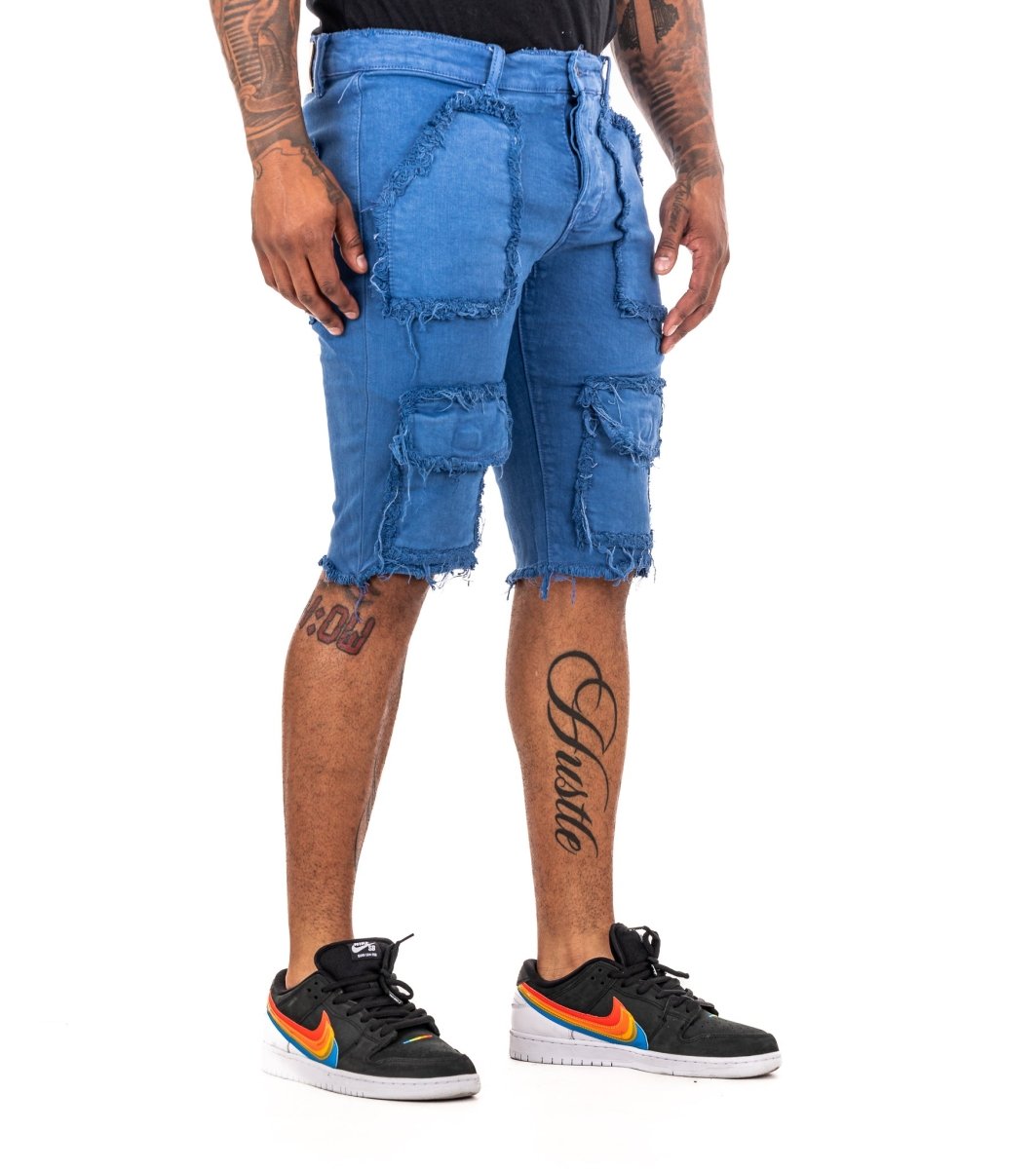 "MAUI” DENIM SHORTS BLUE REALE - Valabasas