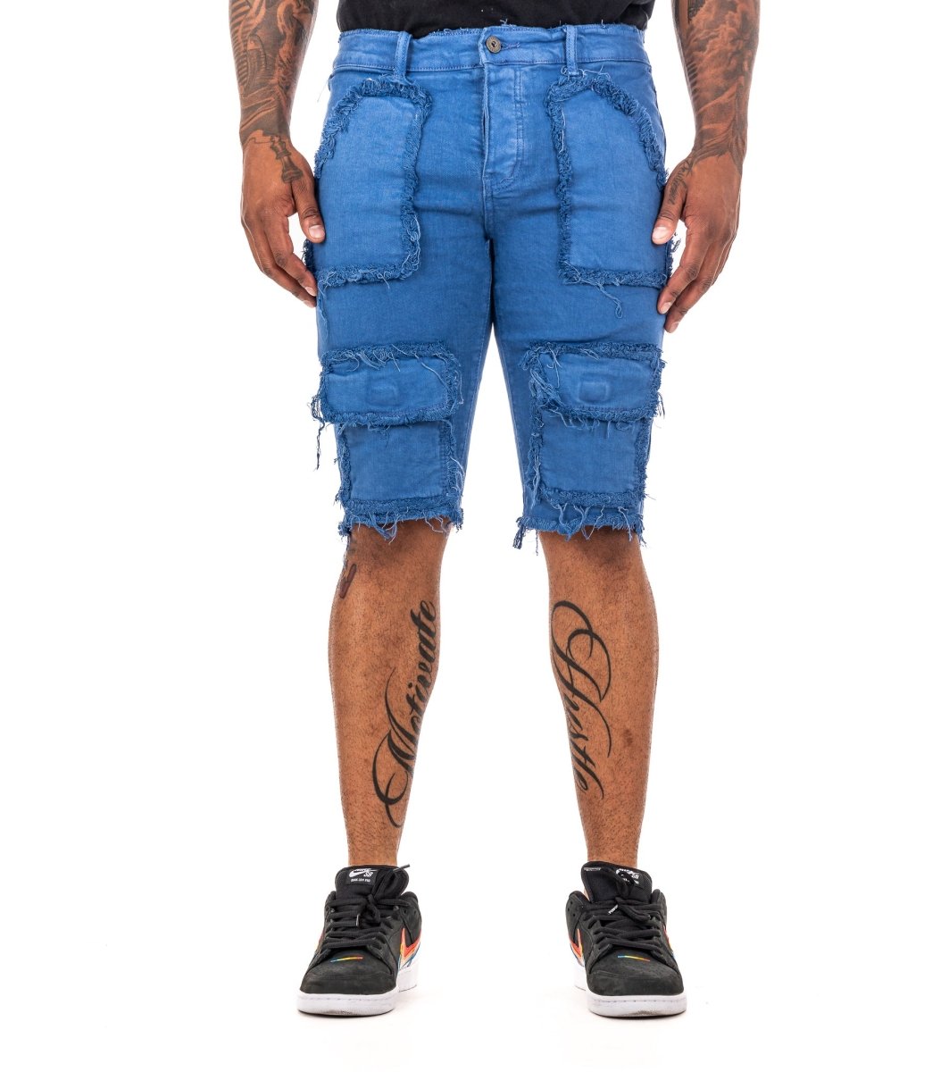 "MAUI” DENIM SHORTS BLUE REALE - Valabasas