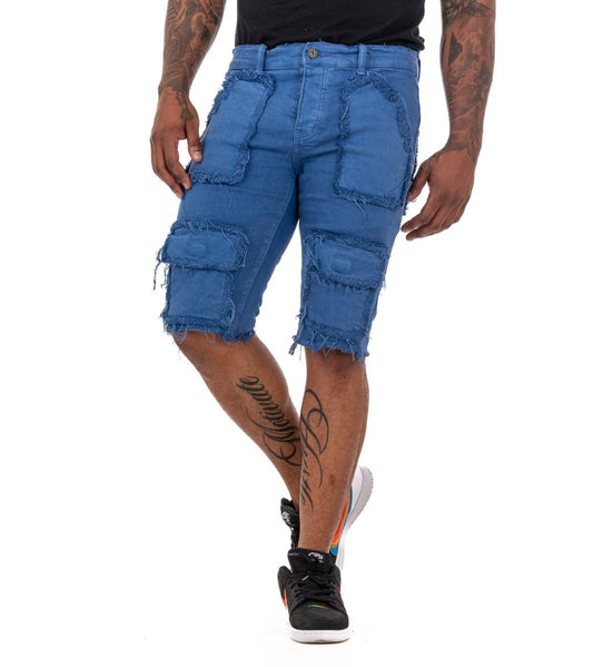 "MAUI” DENIM SHORTS BLUE REALE - Valabasas