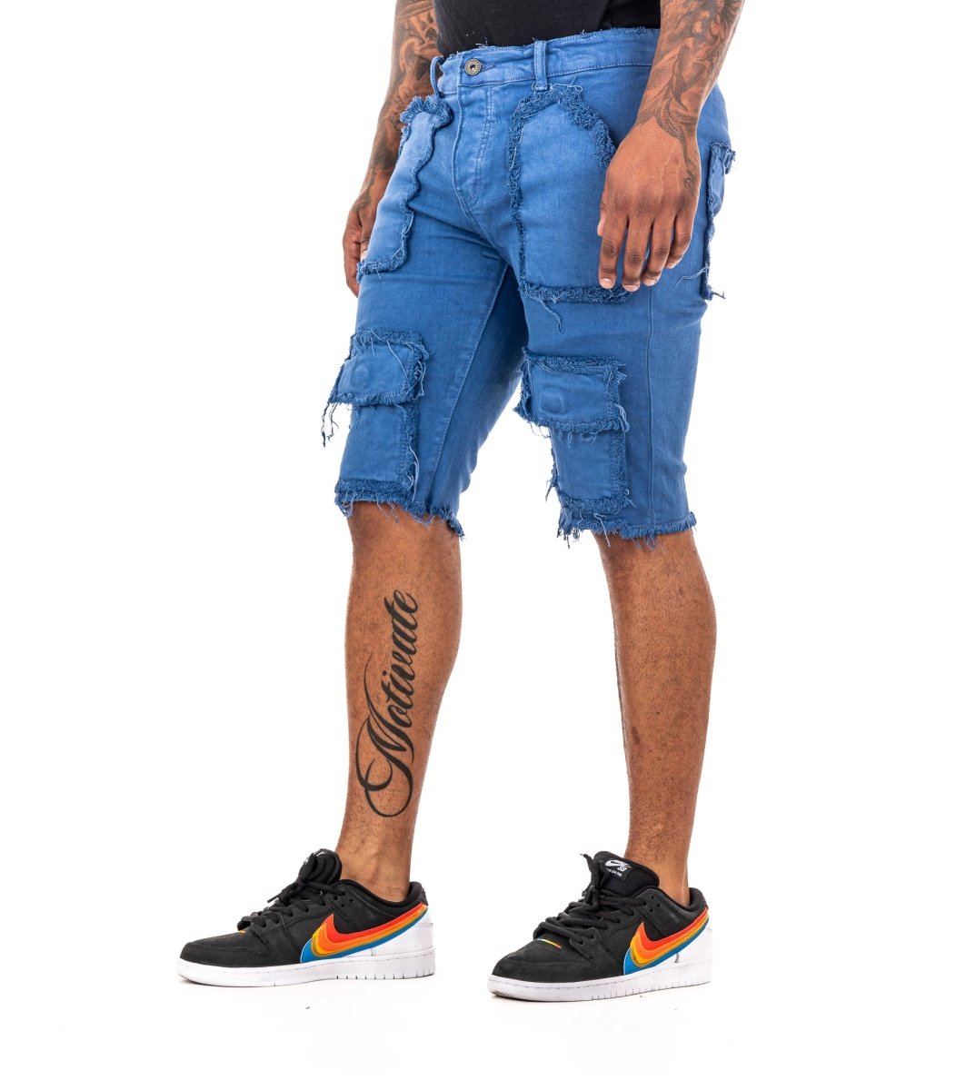 "MAUI” DENIM SHORTS BLUE REALE - Valabasas