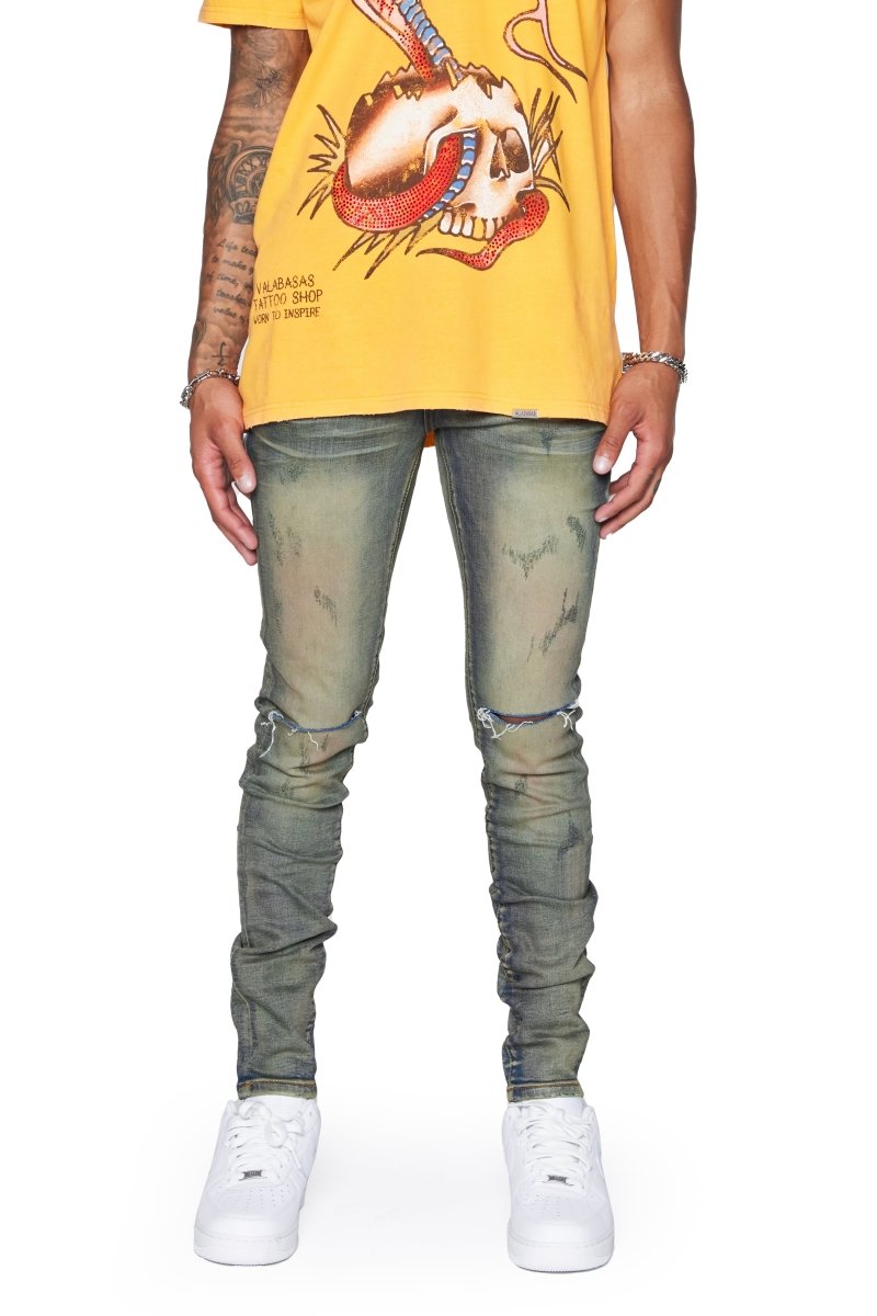 "MR CLEAN 2.0” SKINNY JEAN BLUE SPORCO - Valabasas