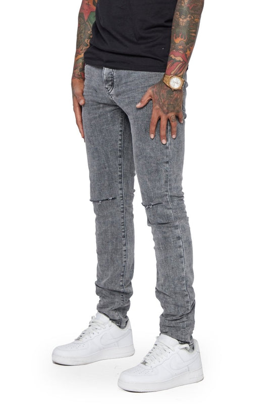 "MR CLEAN” SKINNY JEAN LT.GREY WASHED - Valabasas
