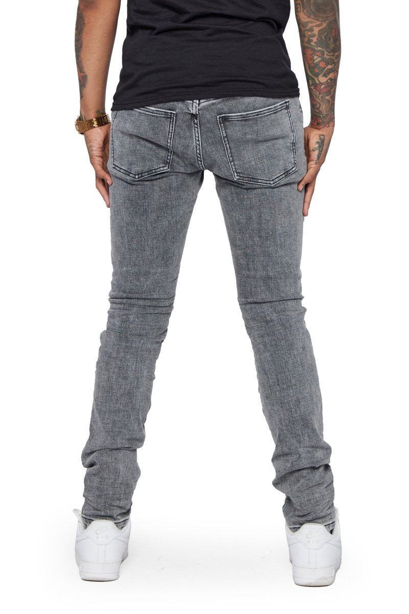 "MR CLEAN” LT.GREY WASHED SKINNY JEAN