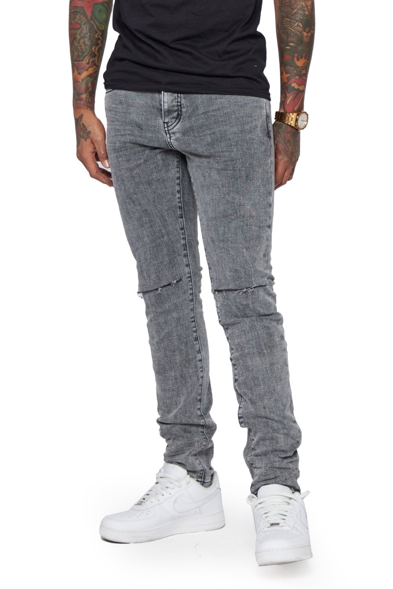 "MR CLEAN” LT.GREY WASHED SKINNY JEAN