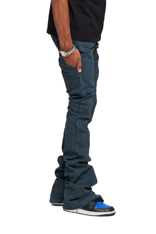 “MR EXTENDO" JEANS BLUE JAY VINTAGE OLIVE - Valabasas