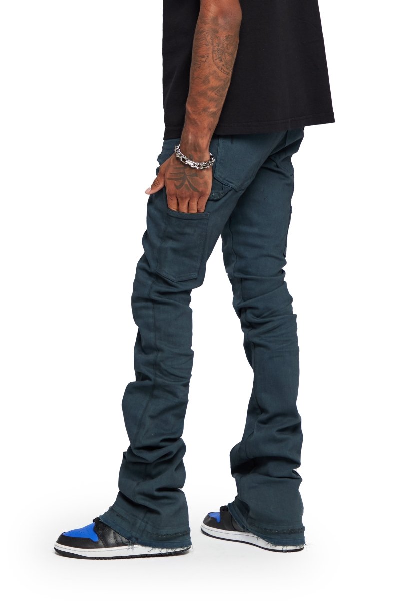 VALABASAS JEANS  “MR EXTENDO" BLUE JAY VINTAGE OLIVE