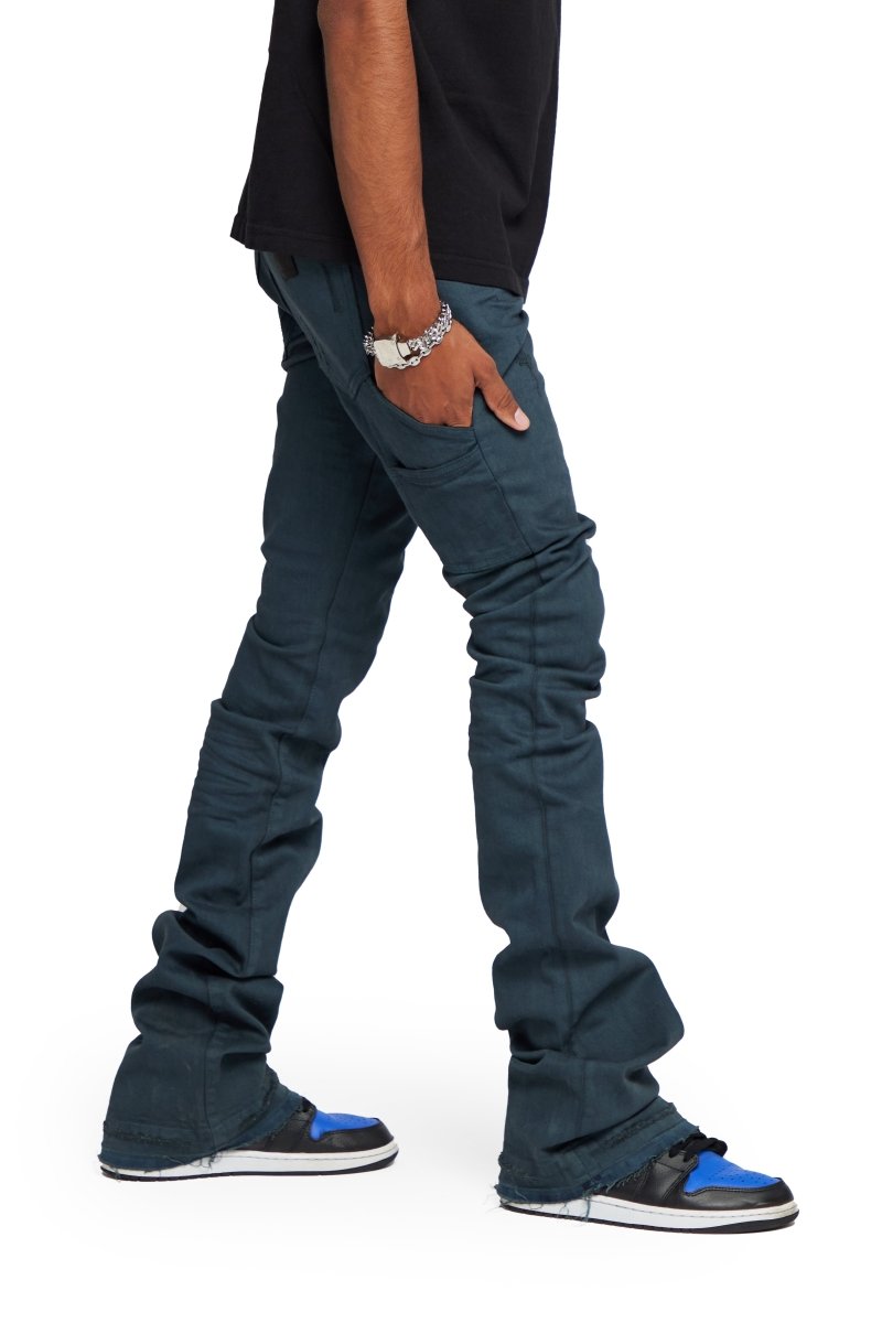 VALABASAS JEANS  “MR EXTENDO" BLUE JAY VINTAGE OLIVE