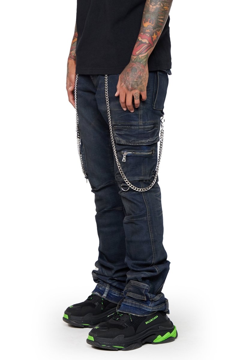 “NICO” STACKED FLARE JEAN VINTAGE BLUE - Valabasas